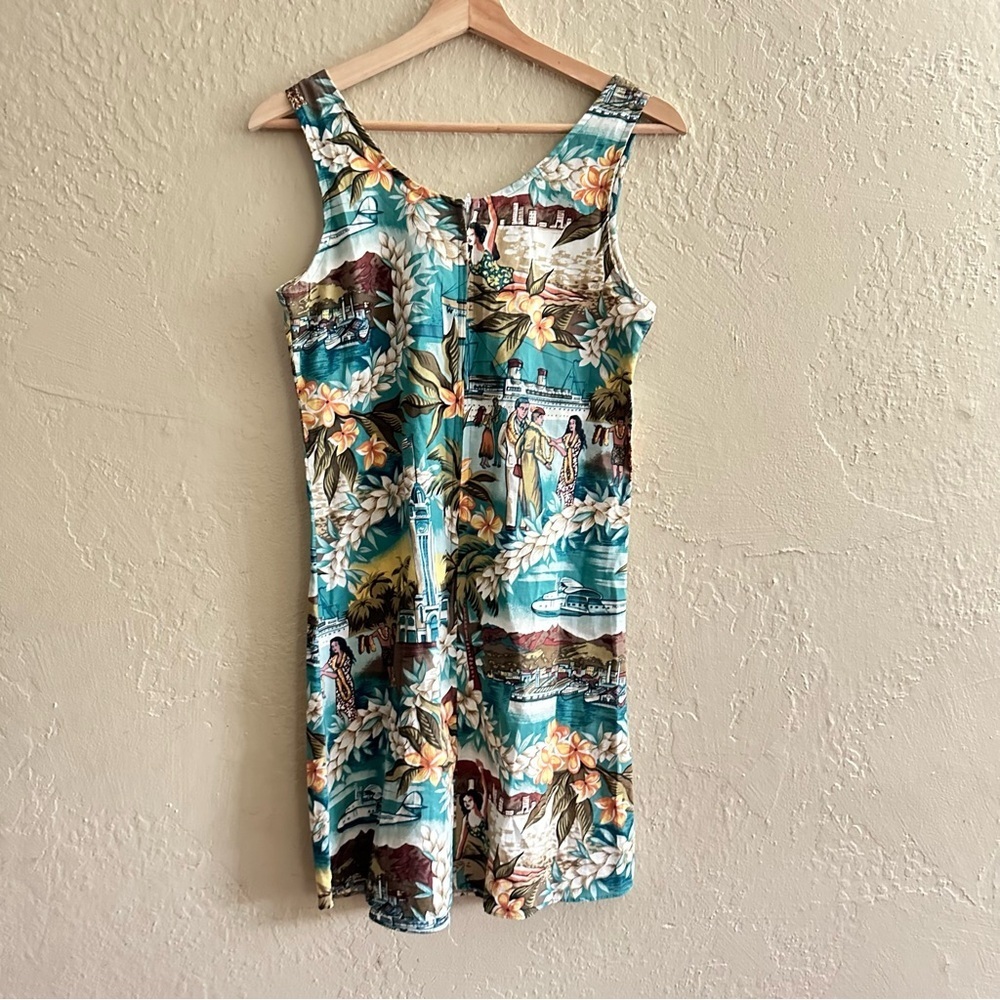 Vintage Tropical Print Sleeveless Dress - Picture 5 of 7